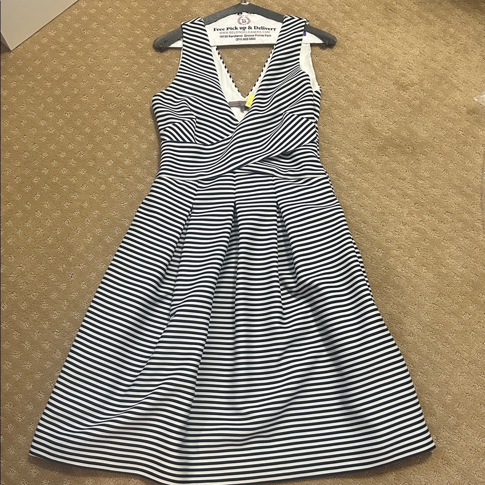 Halston Heritage Mini Stripe Bell Skirt Dress - 6